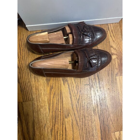 MensBistonian Florentine Leather Tassel Loafers 12M Brown Made In Italy - Picture 3 of 11